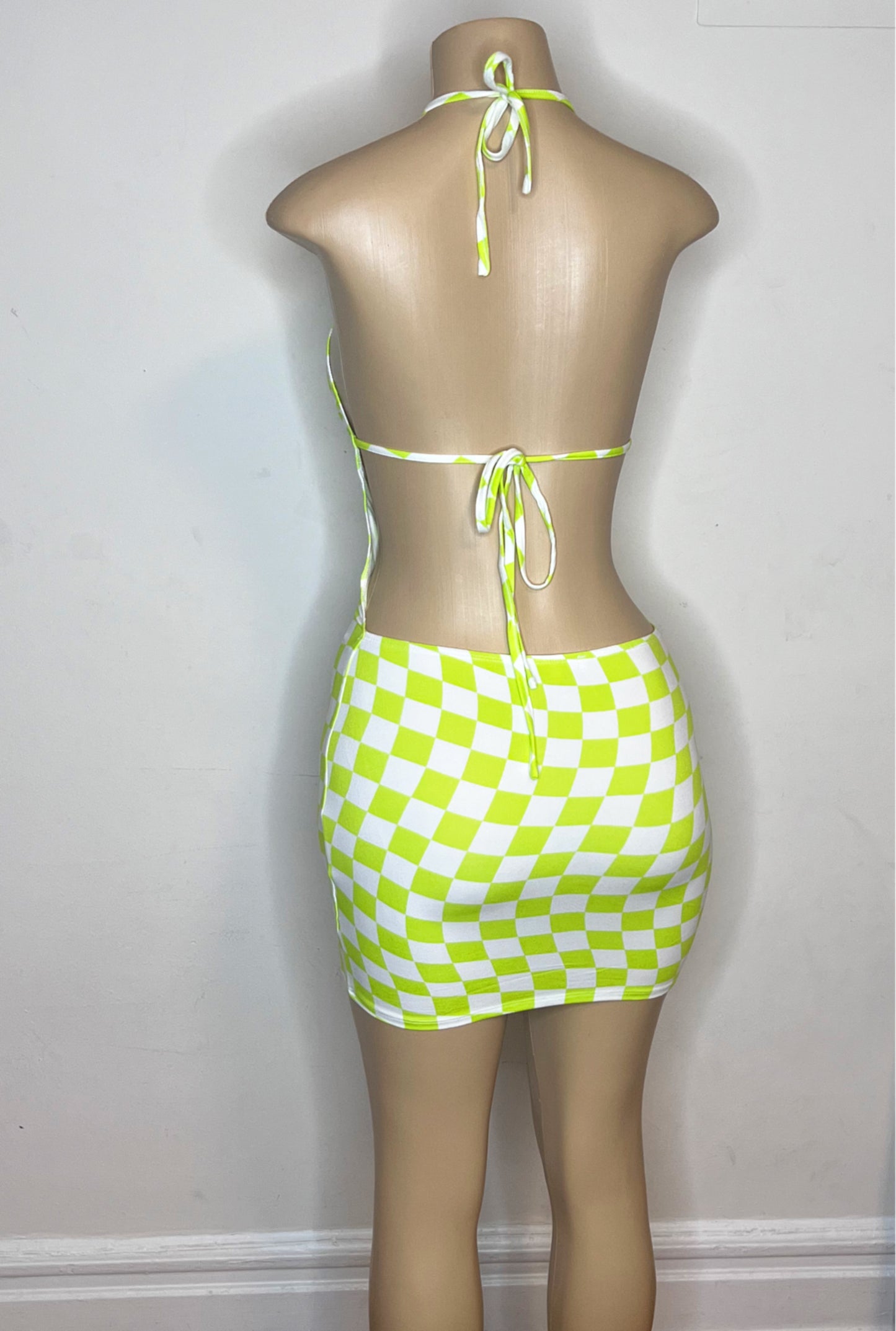 Green Checkerboard Dress